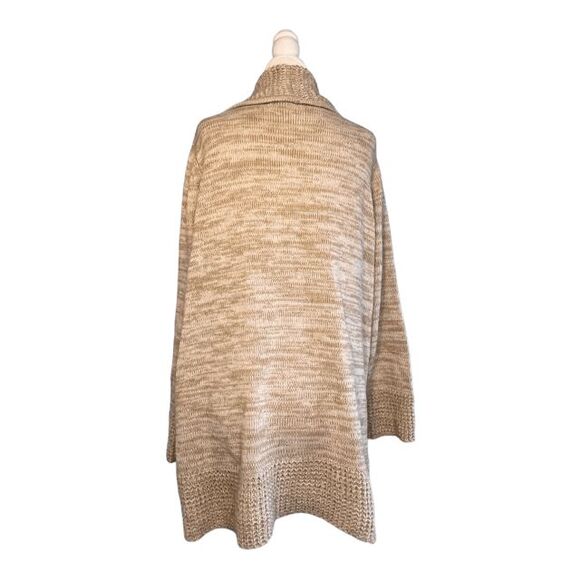 99 Jane Street Longline Cardigan Sweater Tan Cream Chunky Knit 1X - Picture 2 of 5